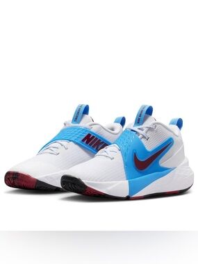 Nike Team Hustle D 12 White University Blue Black Team Red (GS) - HF6279-102